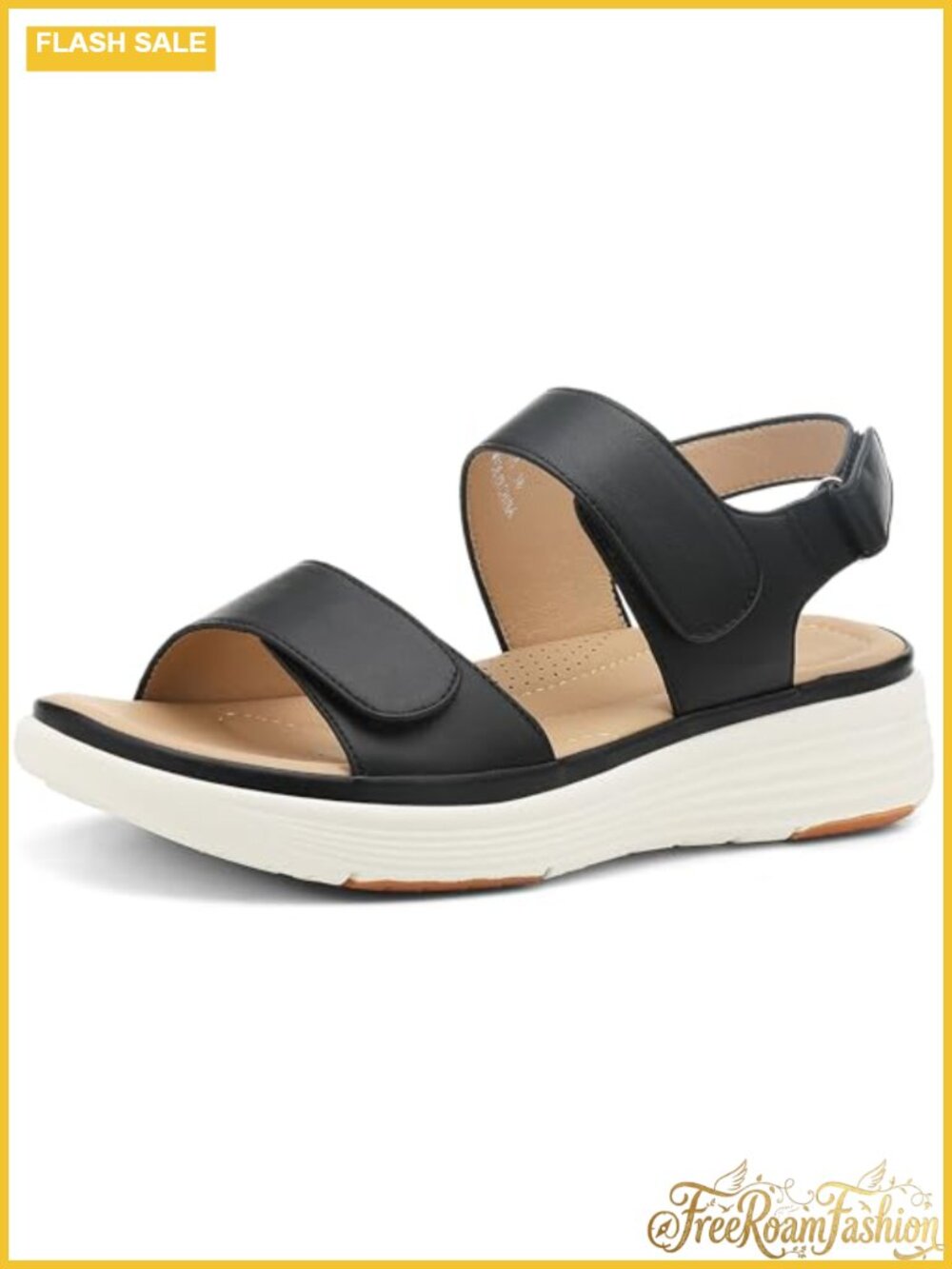 Platform Wedge Sandals Adjustable Strap Lightweight Open Toe Walking Comfort